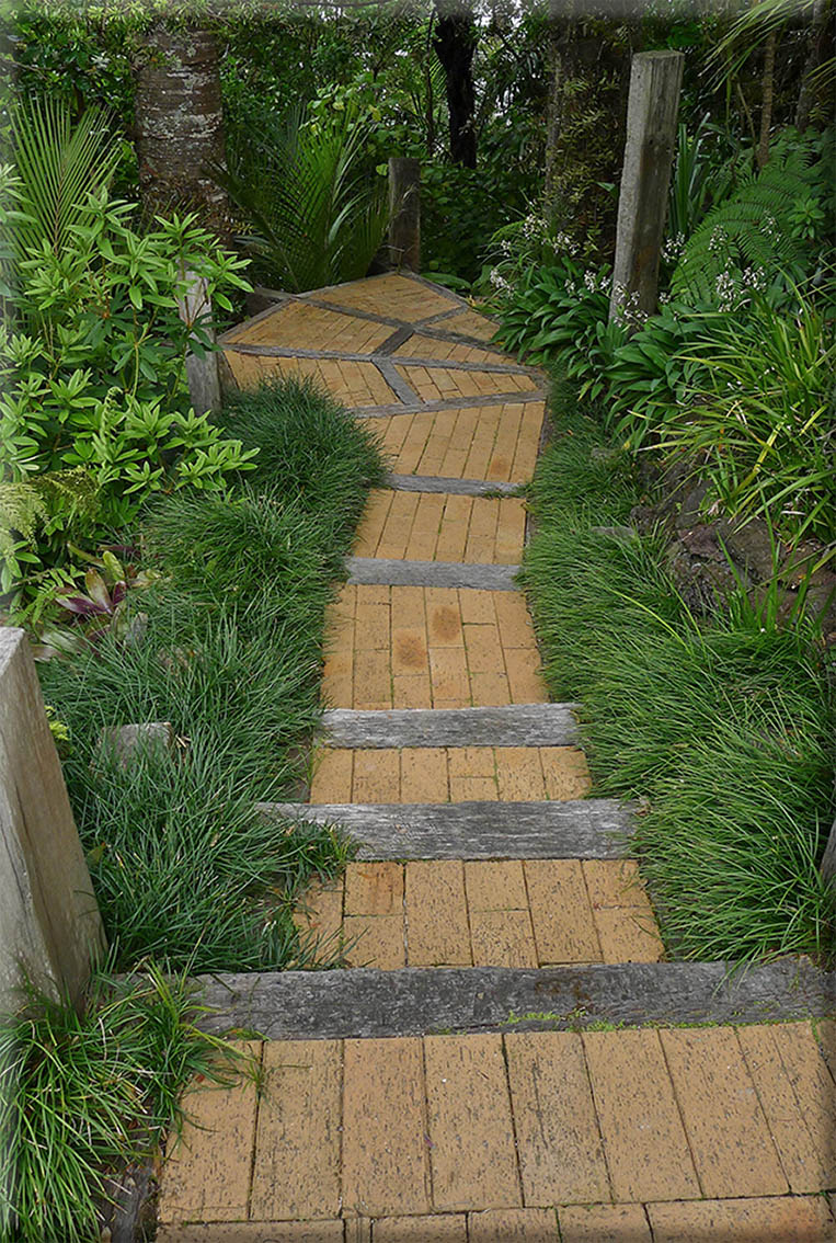 Titirangi brick and hardwood steps